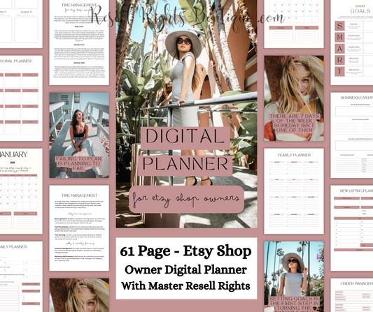 Etsy Shop Owner's Digital Planner Ebook (61 Pages) With Master Resell Rights