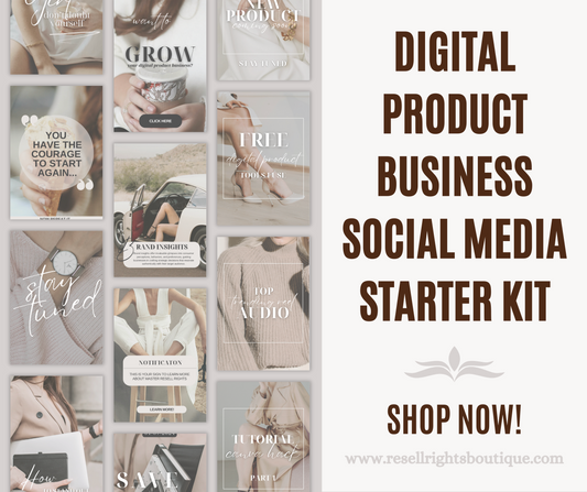 Digital Product Business Social Media Starter Kit With MRR