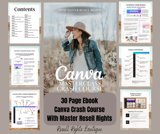 Canva Crash Course Ebook With Master Resell Rights - Master the Basics of Canva