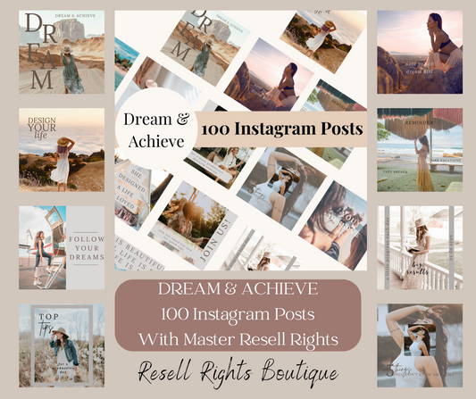 100 Inspirational Social Media Posts & Templates - Dream & Achieve