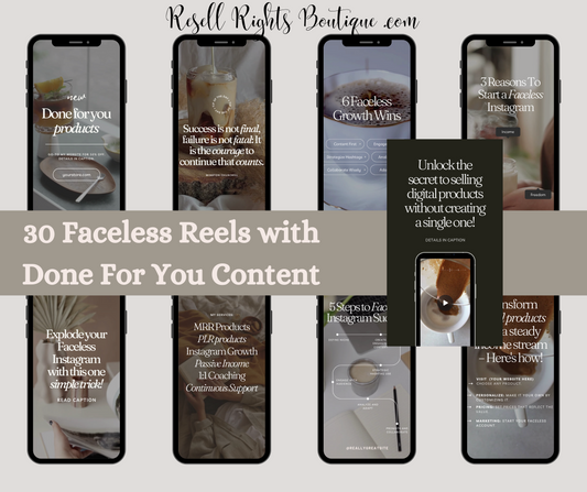 30 Faceless Reels With Ready to Use Content - With Master Resell Rights