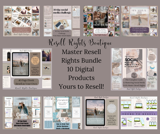 Master Resell Rights Bundle - 10 Digital Products that You Can Resell