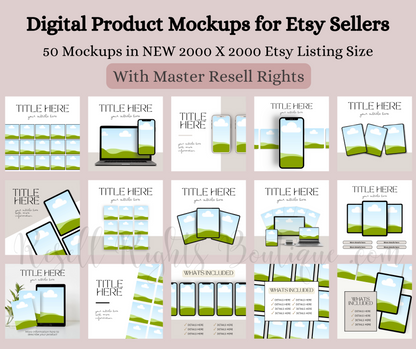 Etsy & Pinterest Bundle - 4 Products Including Ebook, Planner & Templates, Pins & Mockups