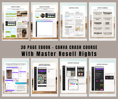 Canva Crash Course Ebook With Master Resell Rights - Master the Basics of Canva