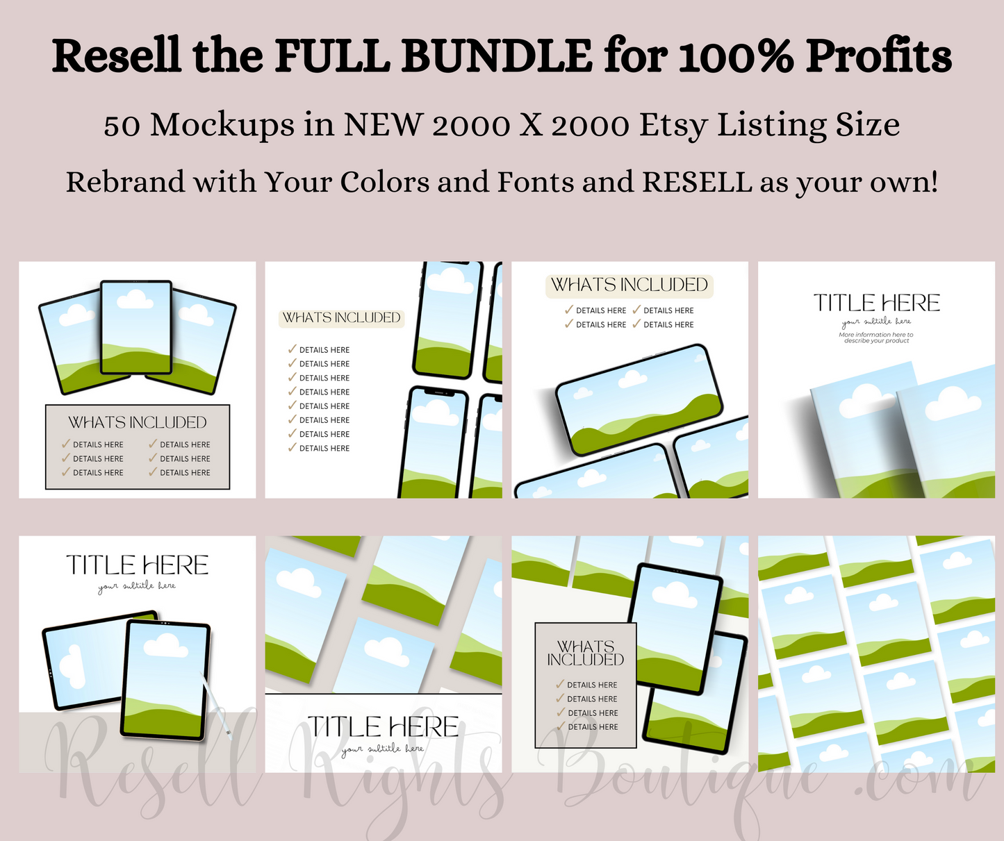 Etsy & Pinterest Bundle - 4 Products Including Ebook, Planner & Templates, Pins & Mockups