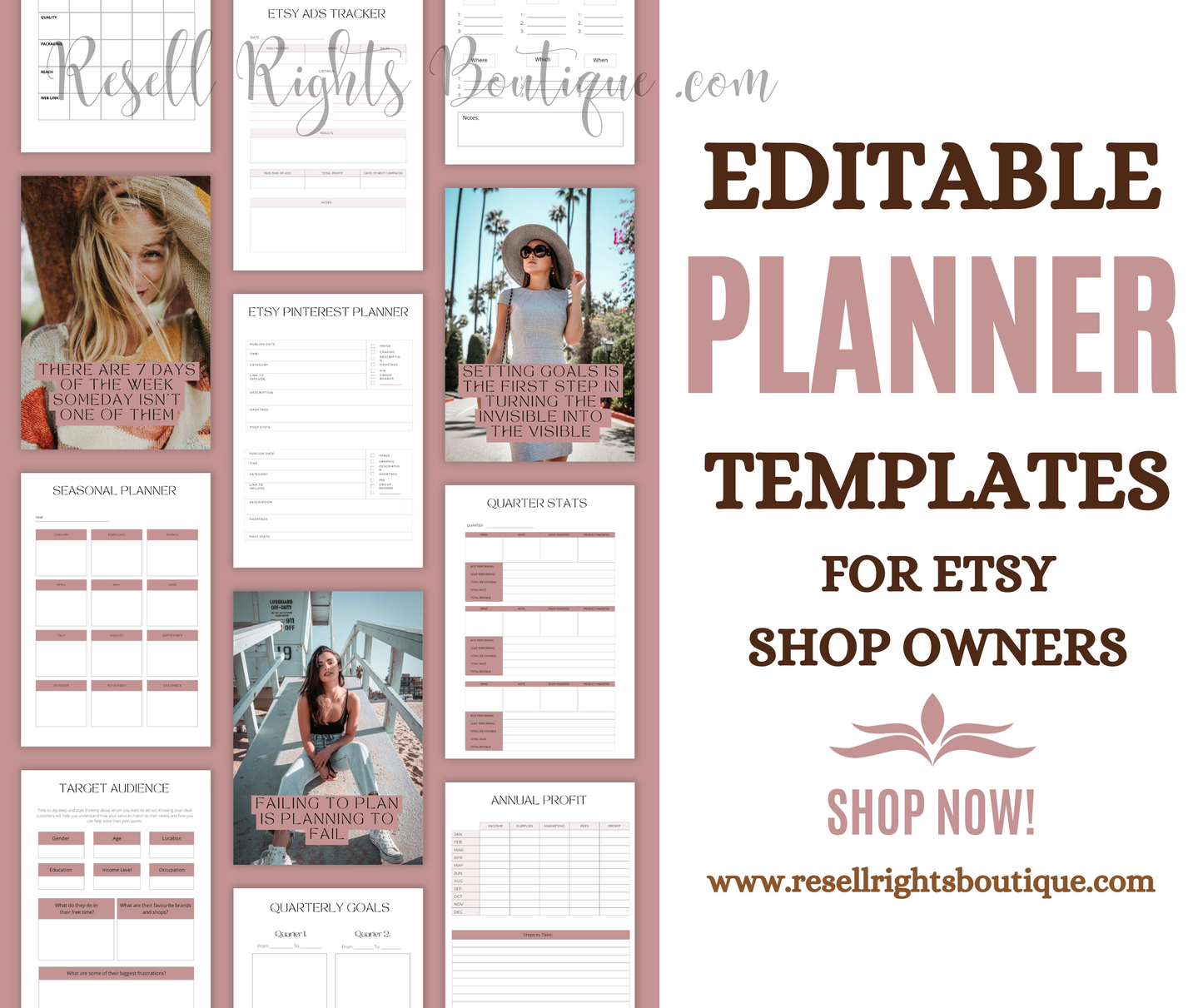 Etsy Shop Owner's Digital Planner Ebook (61 Pages) With Master Resell Rights