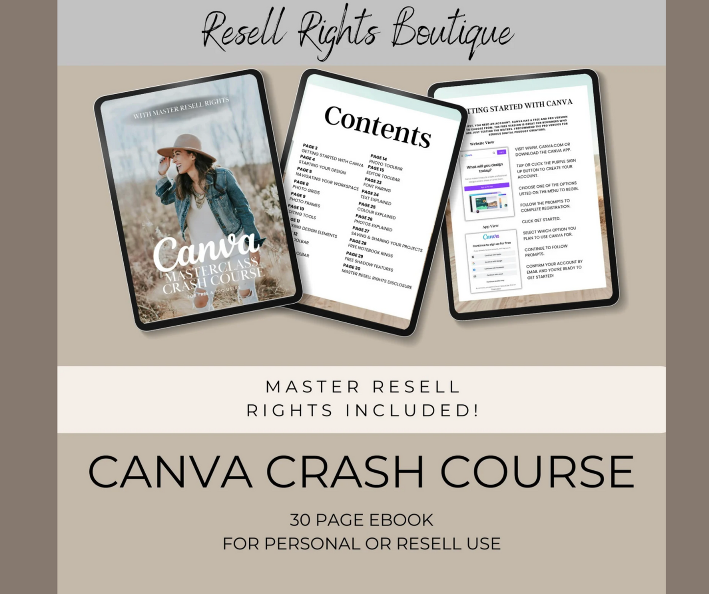 Canva Crash Course Ebook With Master Resell Rights - Master the Basics of Canva